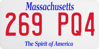 MA license plate 269PQ4