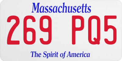 MA license plate 269PQ5