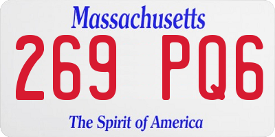 MA license plate 269PQ6
