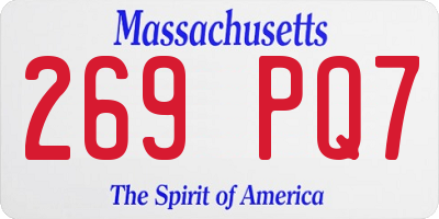 MA license plate 269PQ7