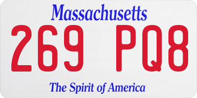 MA license plate 269PQ8