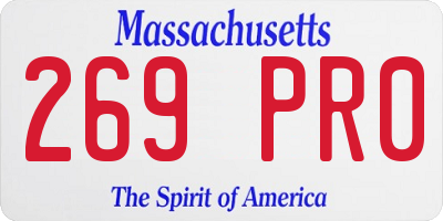 MA license plate 269PR0