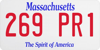 MA license plate 269PR1