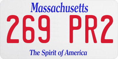 MA license plate 269PR2