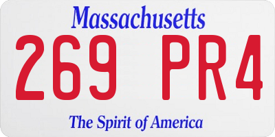 MA license plate 269PR4