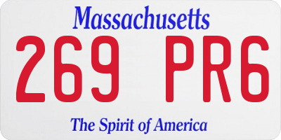 MA license plate 269PR6