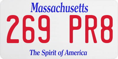 MA license plate 269PR8