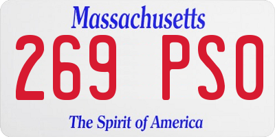 MA license plate 269PS0