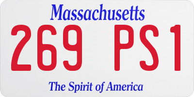 MA license plate 269PS1
