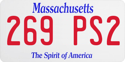 MA license plate 269PS2