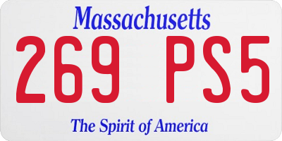 MA license plate 269PS5