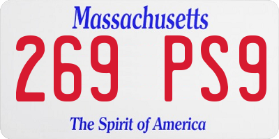 MA license plate 269PS9