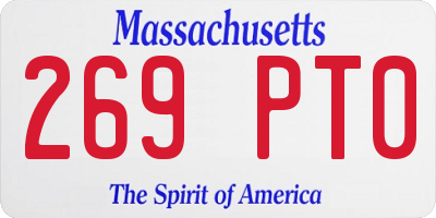 MA license plate 269PT0