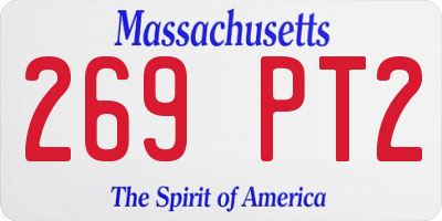 MA license plate 269PT2