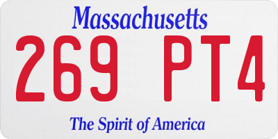MA license plate 269PT4