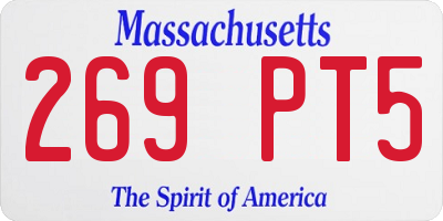 MA license plate 269PT5