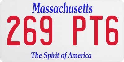MA license plate 269PT6