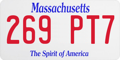 MA license plate 269PT7