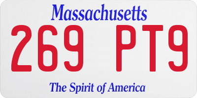 MA license plate 269PT9