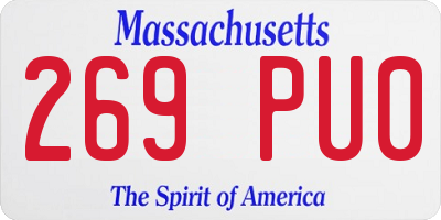 MA license plate 269PU0