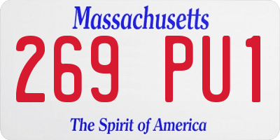 MA license plate 269PU1