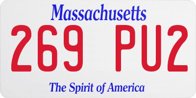 MA license plate 269PU2