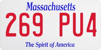 MA license plate 269PU4