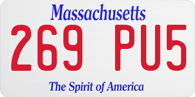 MA license plate 269PU5