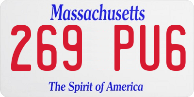 MA license plate 269PU6