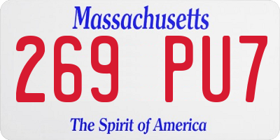 MA license plate 269PU7