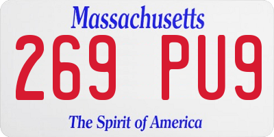 MA license plate 269PU9