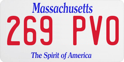 MA license plate 269PV0