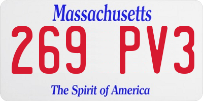MA license plate 269PV3