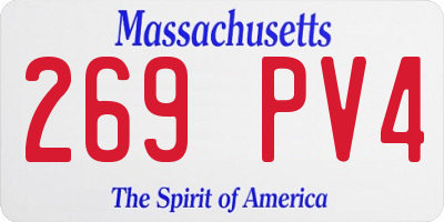 MA license plate 269PV4