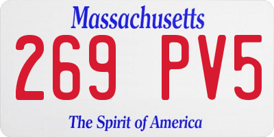 MA license plate 269PV5