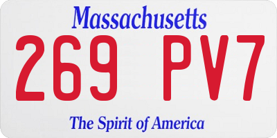 MA license plate 269PV7