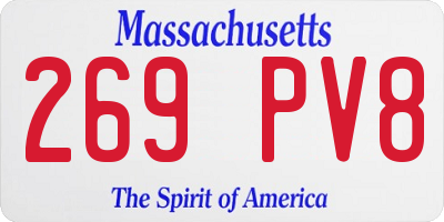 MA license plate 269PV8