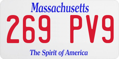 MA license plate 269PV9