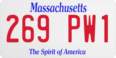 MA license plate 269PW1