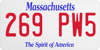 MA license plate 269PW5