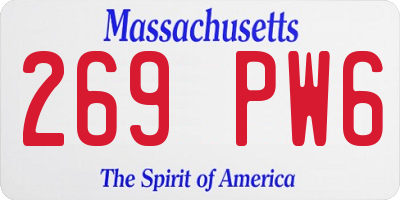 MA license plate 269PW6