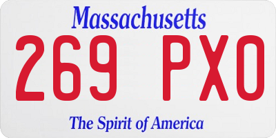 MA license plate 269PX0