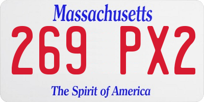 MA license plate 269PX2
