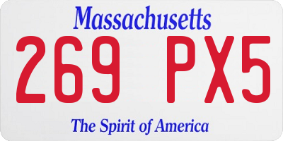 MA license plate 269PX5