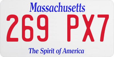 MA license plate 269PX7