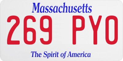 MA license plate 269PY0