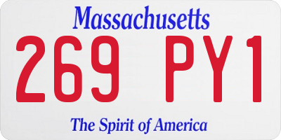 MA license plate 269PY1