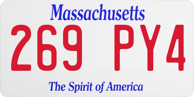 MA license plate 269PY4