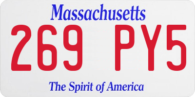 MA license plate 269PY5