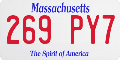 MA license plate 269PY7